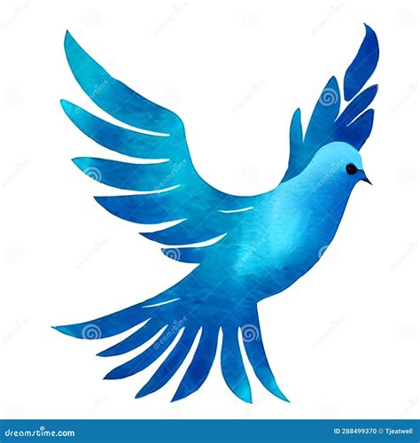 Beautiful Blue Watercolor Peace Dove Stock Illustration - Illustration of bird, nature: 288499370