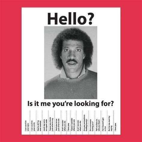 "Hello, Is It Decor You're Looking For?" - The Lionel Richie Poster And ...