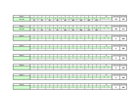 Scoring Sheet Template