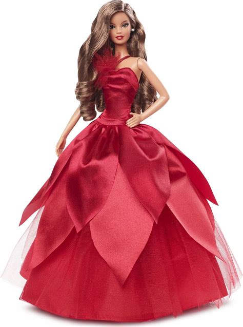 Barbie Signature 2022 Holiday Doll with Brunette Hair, Collectible ...