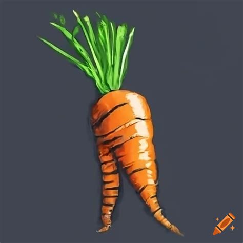 Fresh and simple carrot root on Craiyon