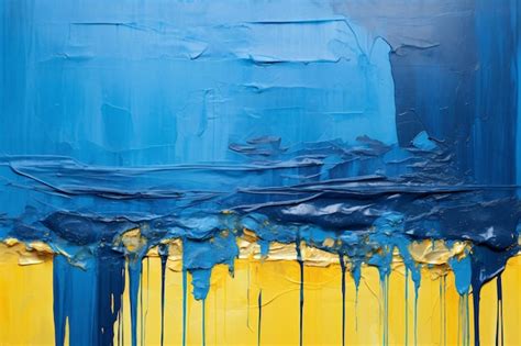 Premium Photo | Blue Over Yellow Abstract Art