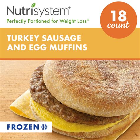 Nutrisystem® Turkey Sausage and Egg Muffins, 18ct. Frozen Breakfast Sandwiches to Support ...