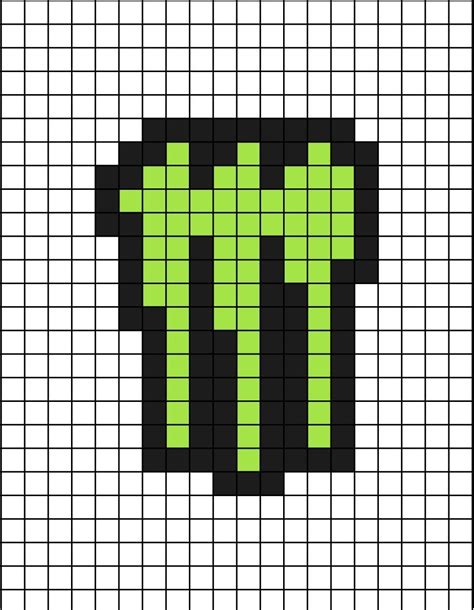 A small pixel art template of the Monster Energy logo. Easy Pixel Art ...