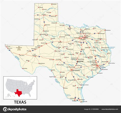 mapa de texas con carreteras – mapa de carreteras de usa – G4G5