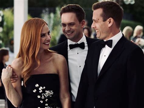 Donna, Mike and Harvey at the wedding