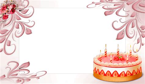 Marco Rosa con Tarta de Cumpleaños | Descargar Marcos