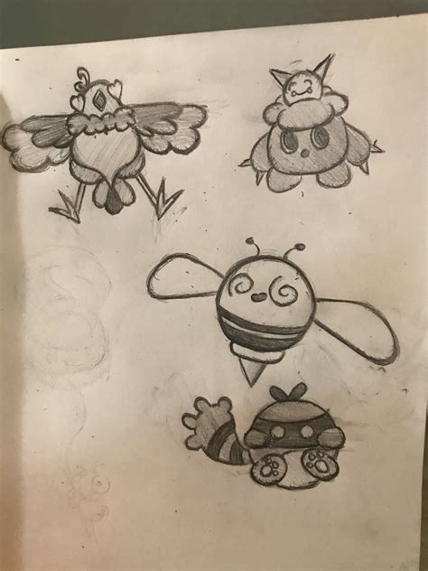 Some fakemon sketches i had : r/fakemon