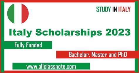 Italy Scholarships 2023 (Fully Funded)