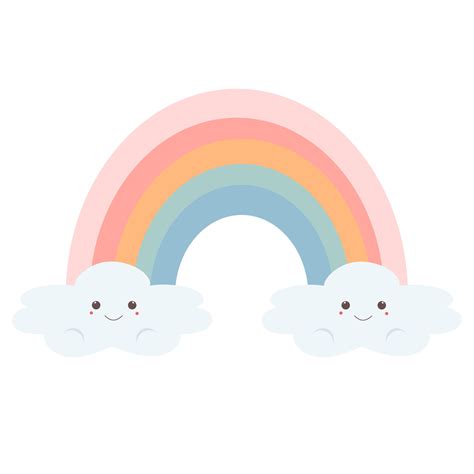 pastel rainbow with clouds. 14420864 Vector Art at Vecteezy