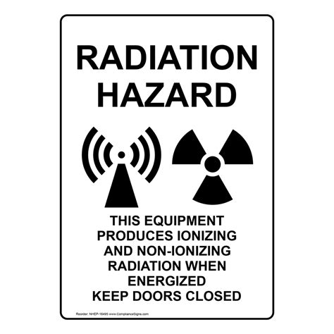 Portrait Radiation Hazard Sign NHEP-16495 Process Hazards