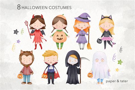 Kids Halloween Costume Clipart