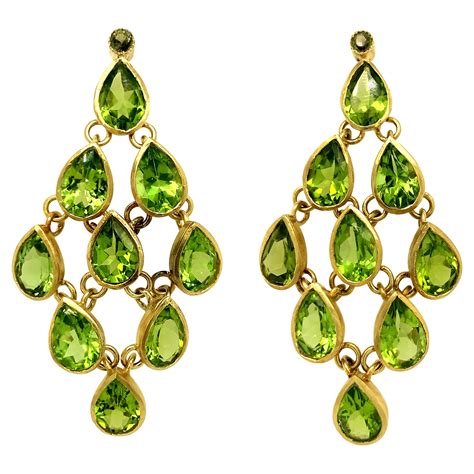 Pakistani Peridot Chandelier Earrings at 1stDibs