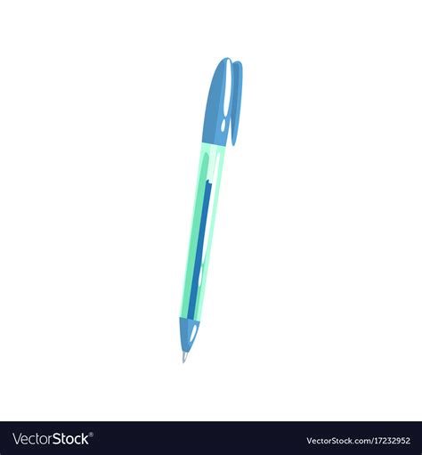 Blue ballpoint pen office tool cartoon Royalty Free Vector