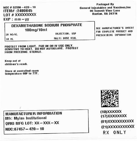 Dexamethasone Injection - FDA prescribing information, side effects and uses