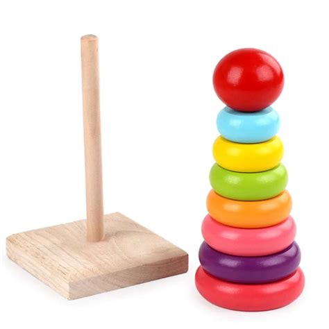 Buy Now Wooden Toy 7 Step Rainbow Tower