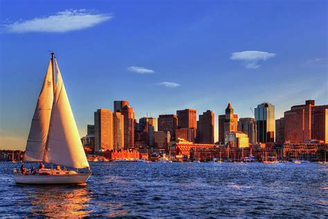 Sunset Sail On Boston Harbor Photograph by Joann Vitali