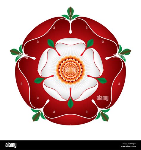 Tudor Dynasty Rose – shaded illustration – English Symbol Red rose - the house of Lancaster ...