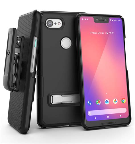 Google Pixel 3 XL Slimline Case and Holster Black - Encased