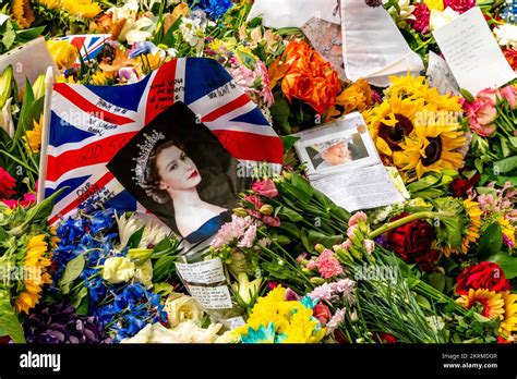 Floral Tributes For Queen Elizabeth II In The Floral Tribute Garden In ...