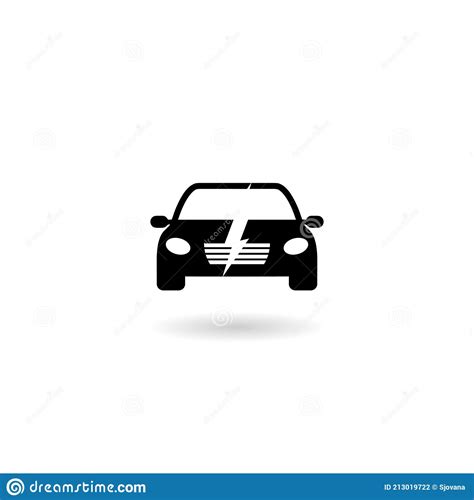 Electric Car Icon with Shadow Stock Vector - Illustration of ecology ...