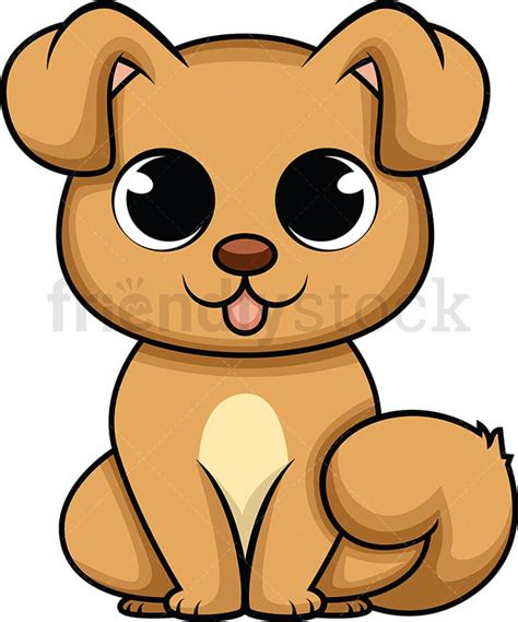 Cute Baby Dog Cartoon Vector Clipart - FriendlyStock