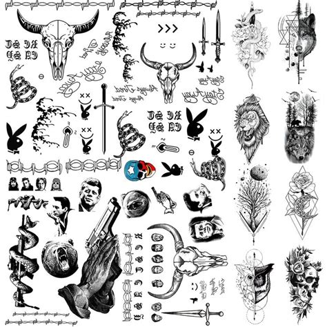 12 Sheets Halloween Face Tattoos Set, Malone Face Tattoos Set ...