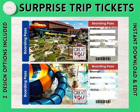 Printable GREAT WOLF LODGE Surprise Gift Ticket Printable - Etsy UK ...