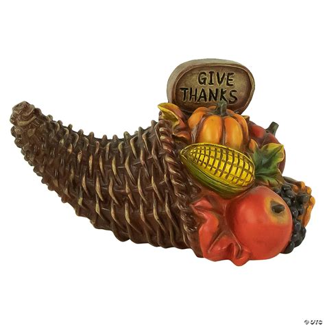 8.5" Fall Harvest "Give Thanks" Cornucopia Decoration | Oriental Trading