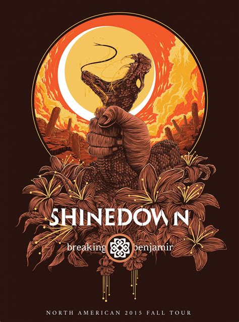 Shinedown & Breaking Benjamin – North American 2015 Fall Tour Poster | 2015 - PosterSpy ...