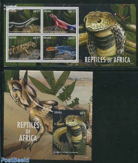 Stamp 2013, Ghana Reptiles of Africa 2 s/s, 2013 - Collecting Stamps ...