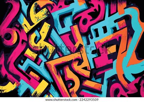 Funky Fun Graffiti Mural Painting Vibrant Stock Vector (Royalty Free ...