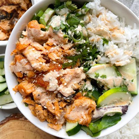 Cooked Salmon Poke Bowl - hellofrozenbananas.com