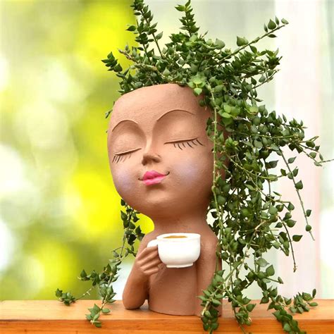 Amazon.com : Face Flower Pot Head Planter, Small Plant Pots, Planters for Indoor Plants, Plant ...