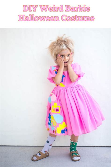 We created the cutest weird barbie costume with sick on felt shapes ...