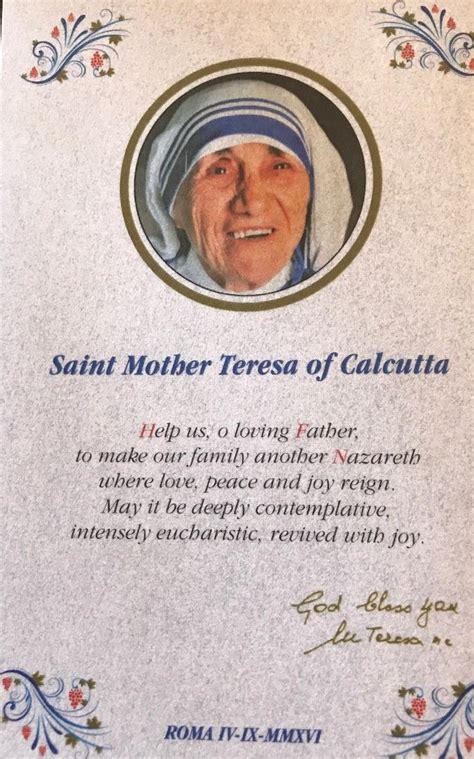 Mother Teresa Prayer Card | #1947059445