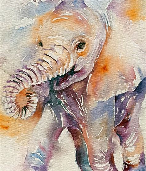 Happy Holly_Baby Elephant Watercolor Painting (2016) Watercolours by ...