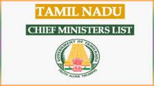 Tamil Nadu Chief Ministers List 1947 to 2024 PDF Download