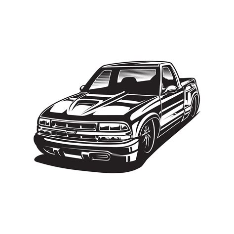 pickup truck silhouette pickup truck black and white 4671709 Vector Art at Vecteezy