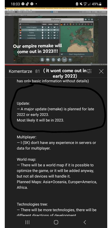 the update will release in early 2023 : r/our_empire