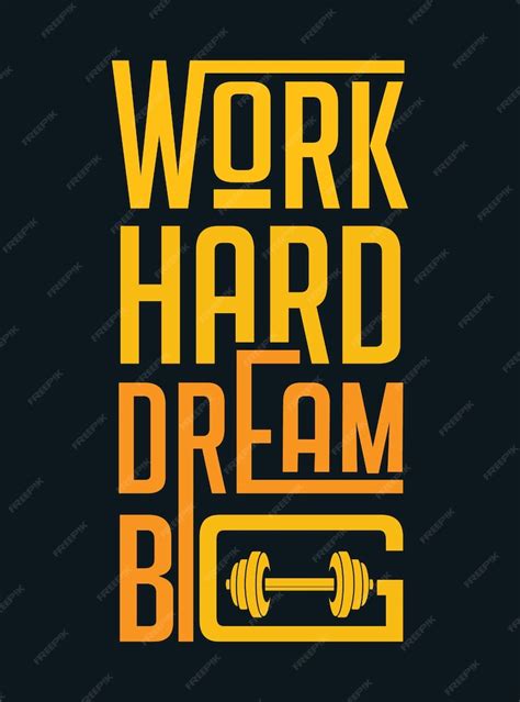 Premium Vector | Work hard dream big Fitness Gym Muscle Workout Motivation Quote Poster Vector ...