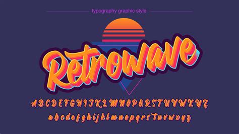 Vintage Colorful Orange Calligraphy Font 940955 Vector Art at Vecteezy