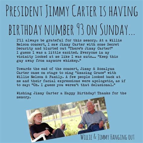 Happy birthday to President Jimmy Carter! – THE PAUL LESLIE HOUR