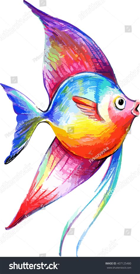 Color Beautiful Fish Vector Illustration Hand Stock Vector (Royalty ...