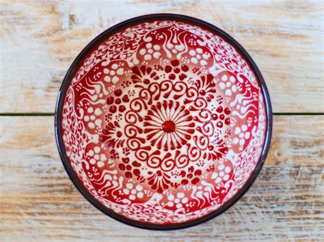 Bowl red bowl pottery bowl decorative bowl red ceramics