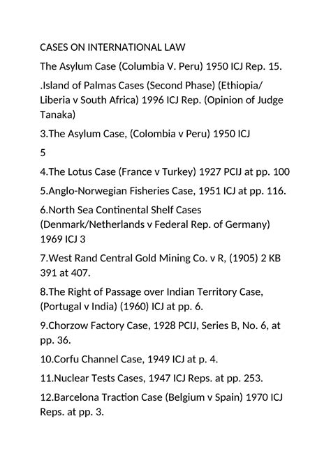 Cases ON International LAW - CASES ON INTERNATIONAL LAW The Asylum Case ...