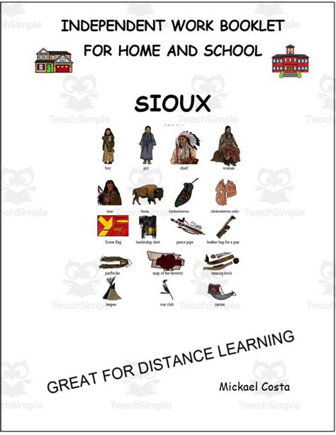 Literacy worksheets: The Sioux by Teach Simple