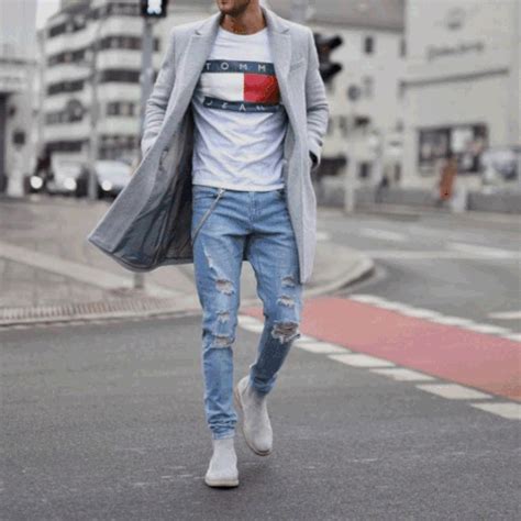 Fashion Plaid Lapel Polyester Mid-Length Coat– myshoponline.com Mens Street Style, Men Street ...