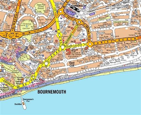 Bournemouth City Centre A-Z Street Wall Map