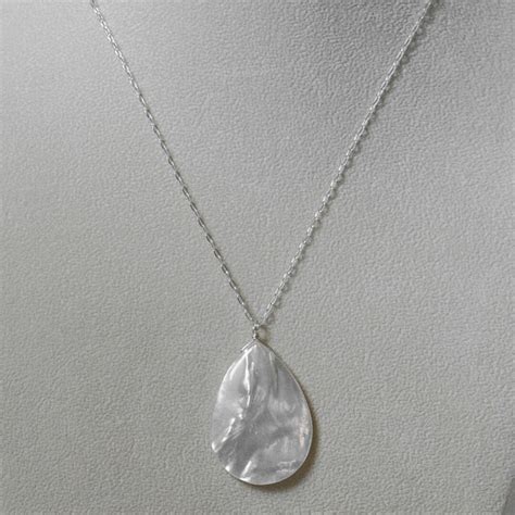 Mother of Pearl Pendant large / Sterling Silver or Gold Filled - Etsy